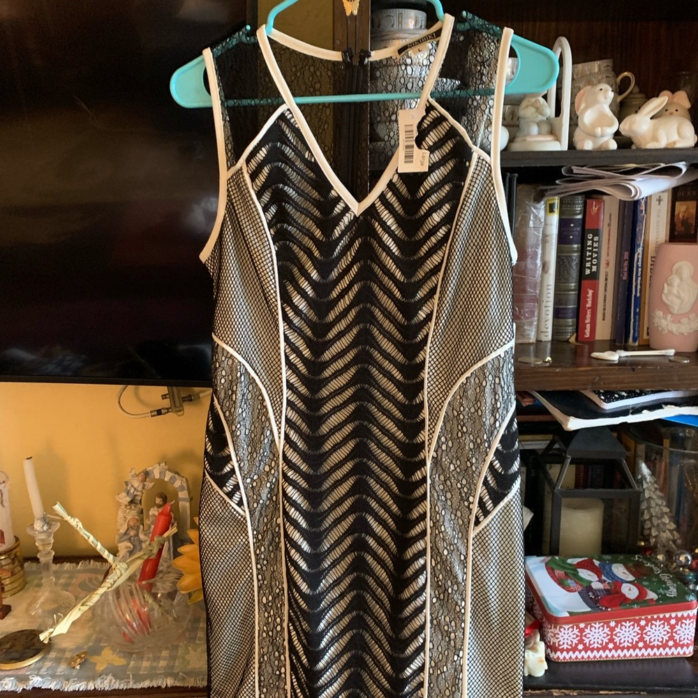 Nikibiki Black and White Patterned Bodycon Dress